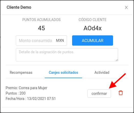 Confirmar Panel